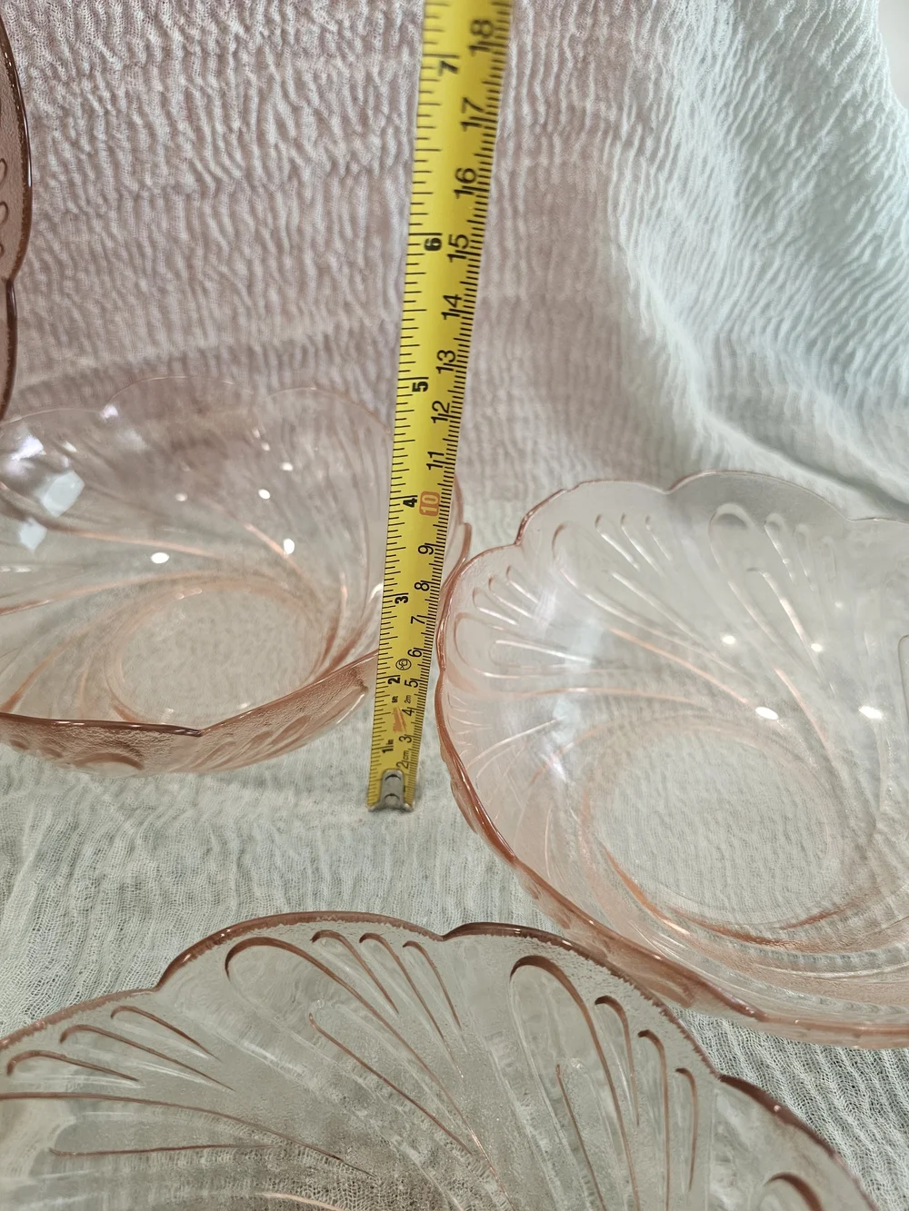 Vintage 1980s KIG Indonesia Pink Glass Dinnerware Set - 8 Piece Set